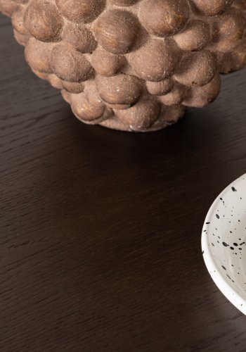 VENTURE DESIGN Stein spisebord, rundt - mokkafiner og sort stl (120)