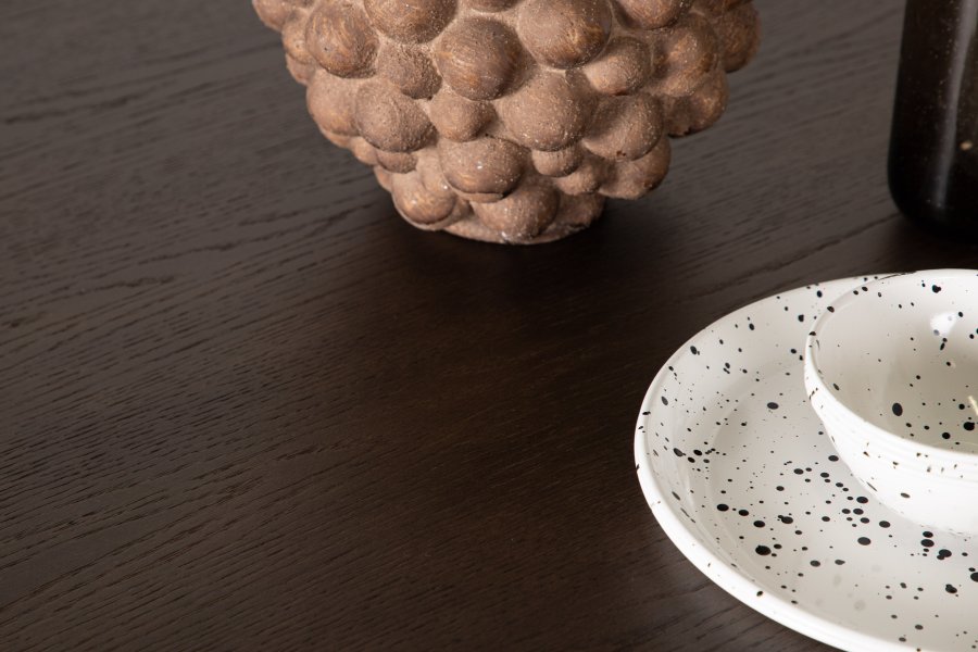 VENTURE DESIGN Stein spisebord, rundt - mokkafiner og sort stl (120)