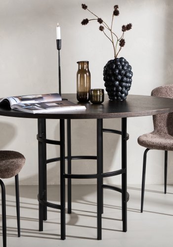 VENTURE DESIGN Copenhagen Esstisch, rund – Mokkafurnier (115)