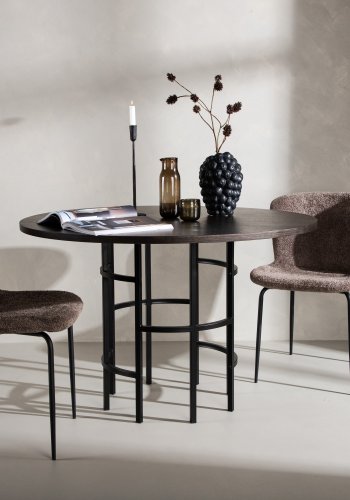 VENTURE DESIGN Copenhagen Esstisch, rund – Mokkafurnier (115)