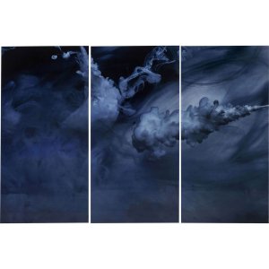 KARE DESIGN Triptychon Clouds Plakat - Hvid Glas og komposittr, (160x24cm)