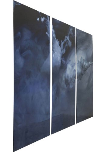 KARE DESIGN Triptychon Clouds Plakat - Hvid Glas og komposittr, (160x24cm)