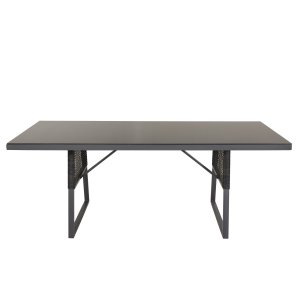 VENTURE DESIGN Dallas havebord, rektangulr - sort glas/aluminium/plastik (193x90)