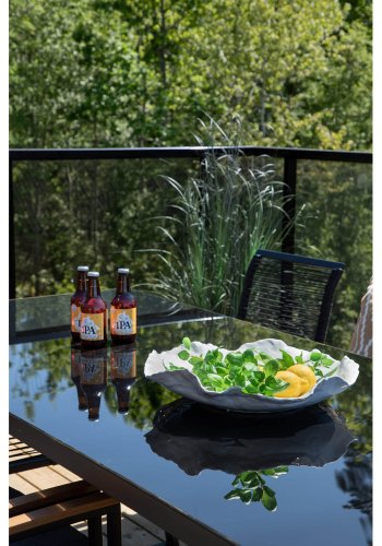 VENTURE DESIGN Dallas Gartentisch, rechteckig - Schwarzglas/Aluminium/Kunststoff (193x90)