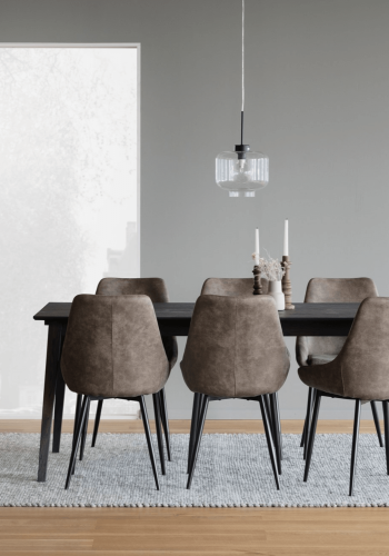 ROWICO Sierra spisebordsstol - brunt stof/sort metalstel 