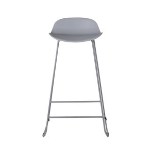 VENTURE DESIGN Wave barstol, med ryggstöd och fotstöd - gr plast och gr metall