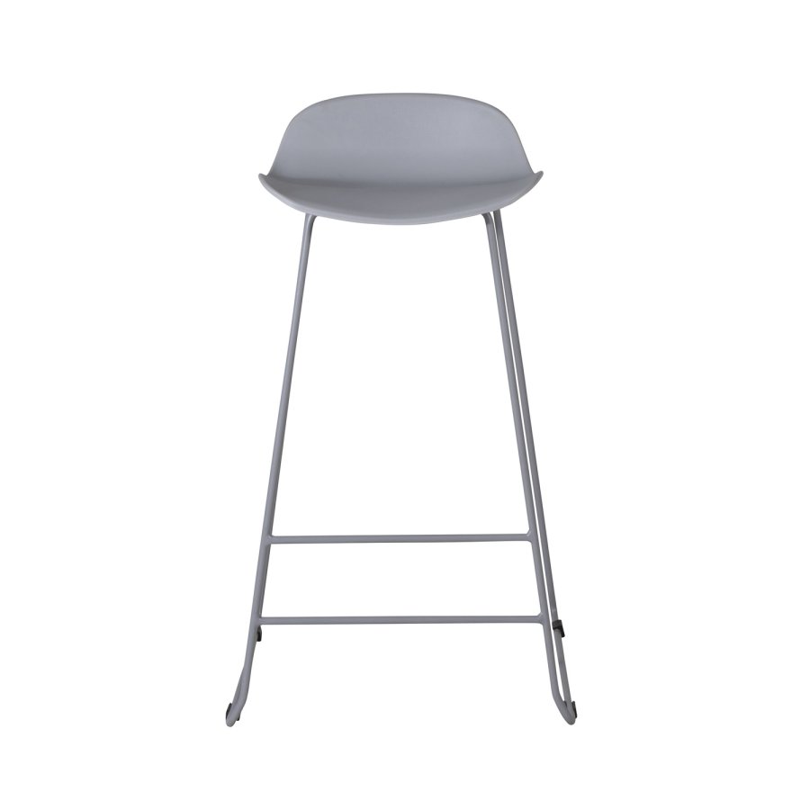 VENTURE DESIGN Wave barstol, med ryggsttte og fotsttte - gr plast og gr metall