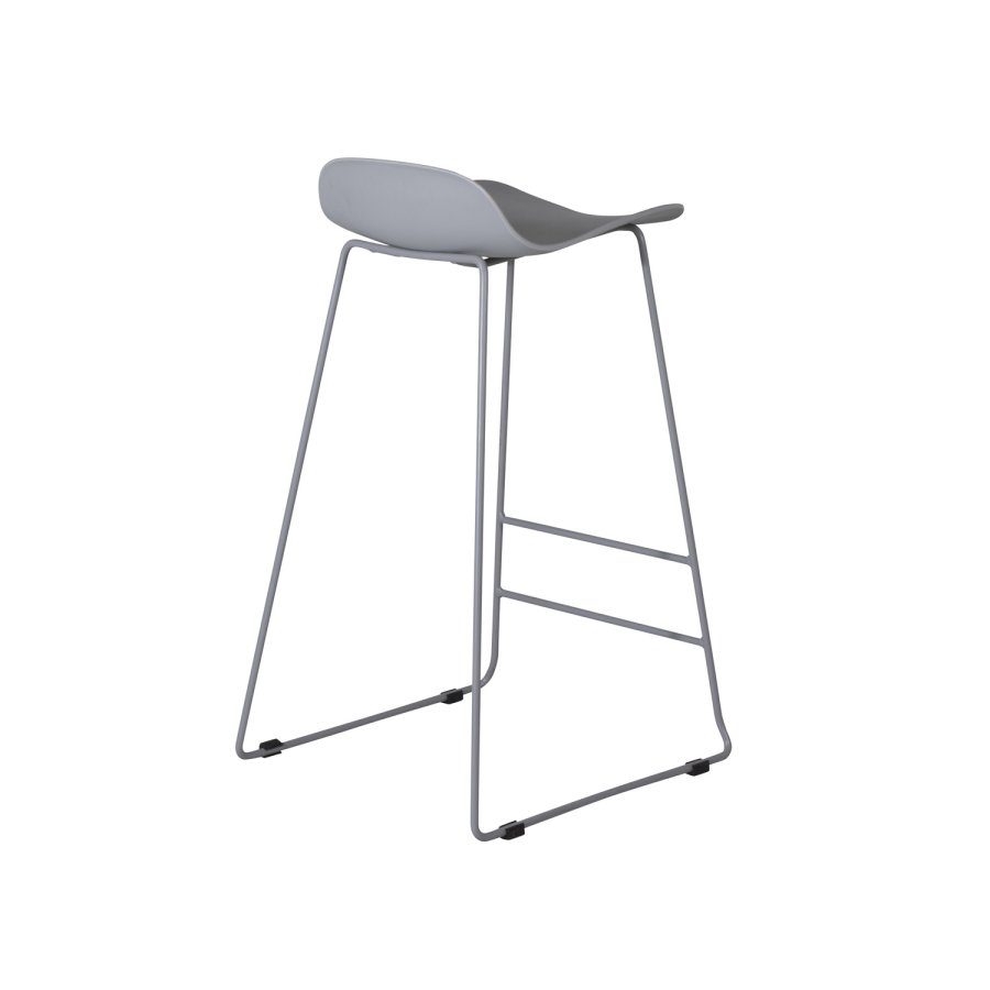 VENTURE DESIGN Wave barstol, med ryggsttte og fotsttte - gr plast og gr metall