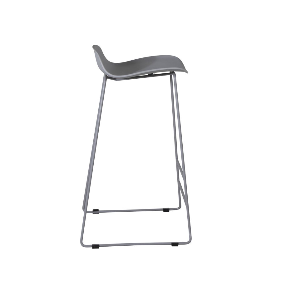 VENTURE DESIGN Wave barstol, med ryggsttte og fotsttte - gr plast og gr metall