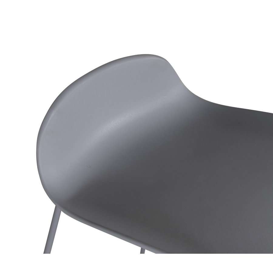 VENTURE DESIGN Wave barstol, med ryggsttte og fotsttte - gr plast og gr metall