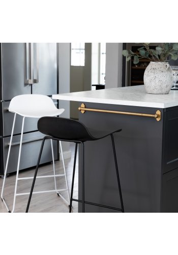 VENTURE DESIGN Wave barstol, med ryggsttte og fotsttte - gr plast og gr metall