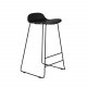VENTURE DESIGN Wave barstol, med ryggstöd och fotstöd - svart plast och svart metall