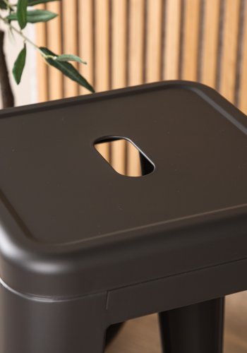 VENTURE DESIGN Tempe barstol, med fotsttte - mrk grtt stl