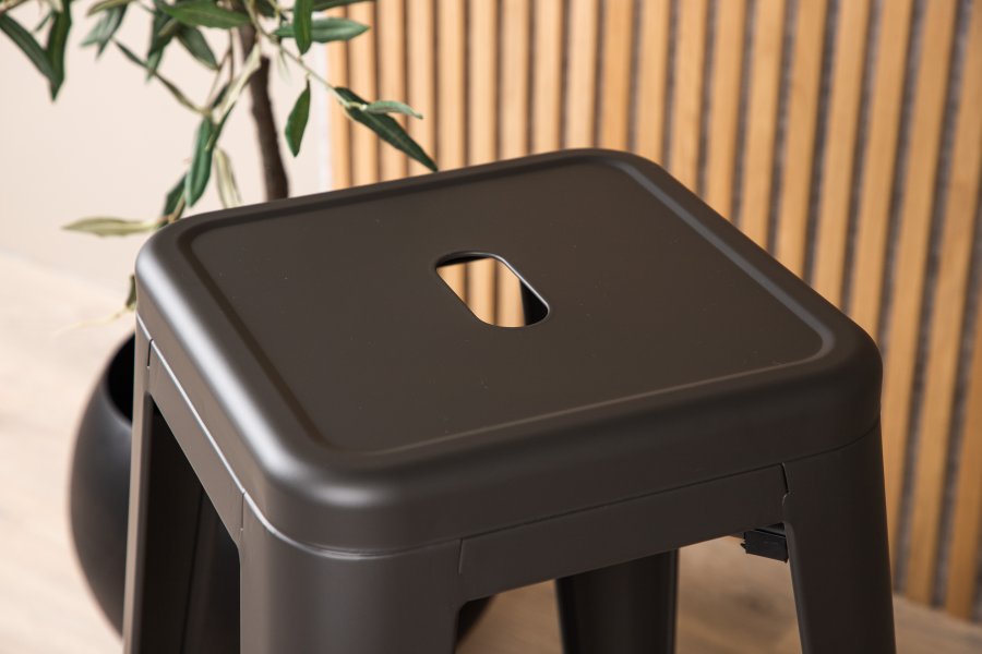 VENTURE DESIGN Tempe barstol, med fotsttte - mrk grtt stl