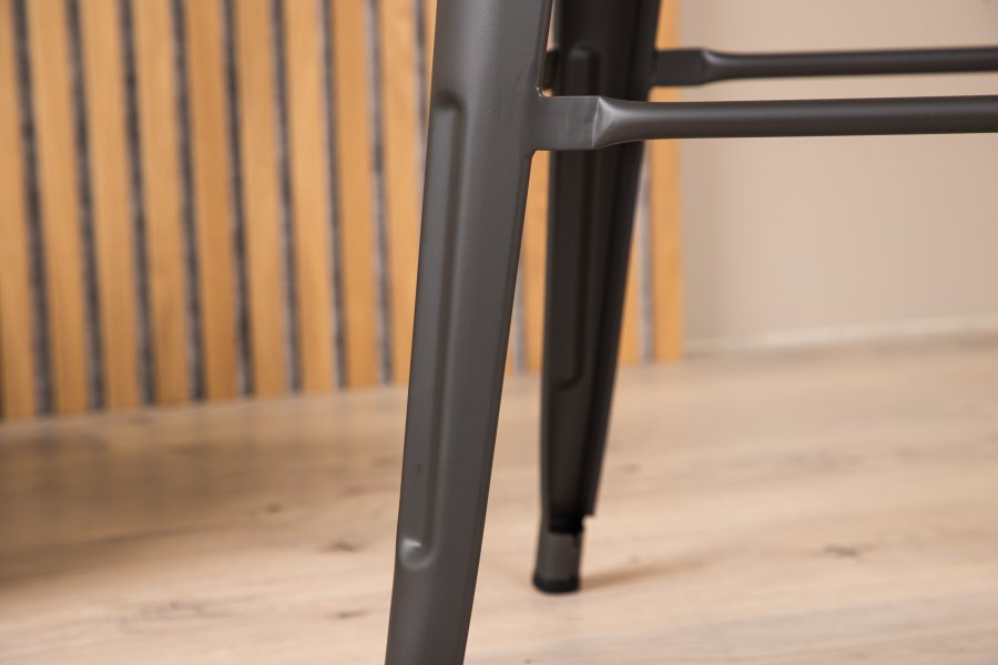 VENTURE DESIGN Tempe barstol, med fotsttte - mrk grtt stl