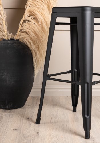 VENTURE DESIGN Tempe barstol, med fotsttte - matt sort stl