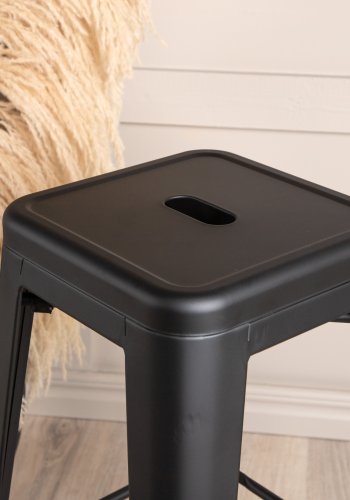 VENTURE DESIGN Tempe barstol, med fotsttte - matt sort stl