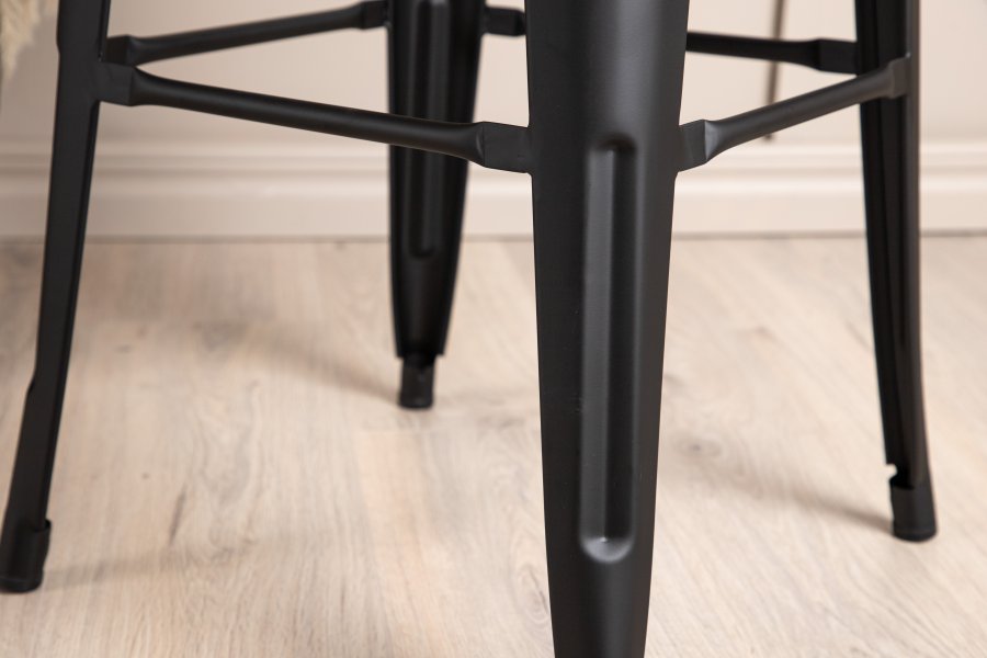 VENTURE DESIGN Tempe barstol, med fotsttte - matt sort stl