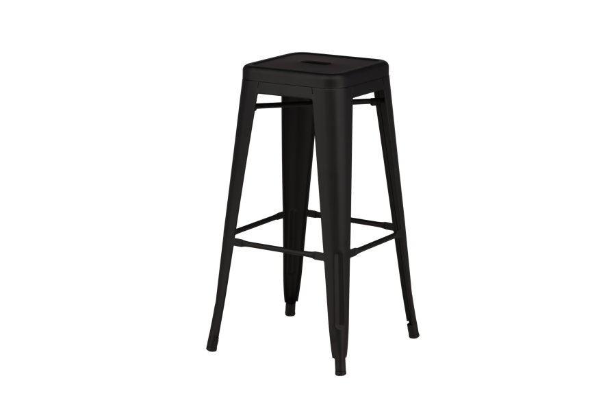 VENTURE DESIGN Tempe barstol, med fotsttte - matt sort stl