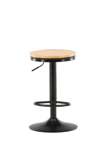 VENTURE DESIGN Conway barkrakk, hydejusterbar, med fotsttte - naturlig MDF og svart stl