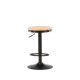 VENTURE DESIGN Conway barkrakk, hydejusterbar, med fotsttte - naturlig MDF og svart stl