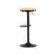 VENTURE DESIGN Conway barkrakk, hydejusterbar, med fotsttte - naturlig MDF og svart stl