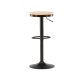VENTURE DESIGN Conway barkrakk, hydejusterbar, med fotsttte - naturlig MDF og svart stl
