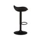 VENTURE DESIGN Adesto Barhocker, mit Fußstütze – mattschwarzer Kunststoff und schwarzer Stahl