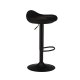 VENTURE DESIGN Adesto Barhocker, mit Fußstütze – mattschwarzer Kunststoff und schwarzer Stahl