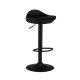 VENTURE DESIGN Adesto Barhocker, mit Fußstütze – mattschwarzer Kunststoff und schwarzer Stahl