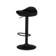 VENTURE DESIGN Adesto Barhocker, mit Fußstütze – mattschwarzer Kunststoff und schwarzer Stahl