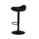 VENTURE DESIGN Adesto Barhocker, mit Fußstütze – mattschwarzer Kunststoff und schwarzer Stahl
