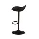 VENTURE DESIGN Adesto Barhocker, mit Fußstütze – mattschwarzer Kunststoff und schwarzer Stahl