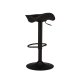 VENTURE DESIGN Adesto Barhocker, mit Fußstütze – mattschwarzer Kunststoff und schwarzer Stahl