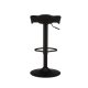 VENTURE DESIGN Adesto Barhocker, mit Fußstütze – mattschwarzer Kunststoff und schwarzer Stahl
