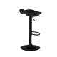 VENTURE DESIGN Adesto Barhocker, mit Fußstütze – mattschwarzer Kunststoff und schwarzer Stahl