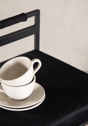 VENTURE DESIGN Opelika barkrakk, med ryggsttte og fotsttte - svart flyel og svart stl