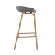 VENTURE DESIGN Decatur barstol, med ryggsttte og fotsttte - gr polypropylen og naturstl