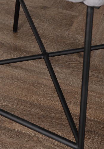 VENTURE DESIGN Velvet barkrakk, med ryggsttte, armlener, fotsttte - mrkegr flyel og svart stl