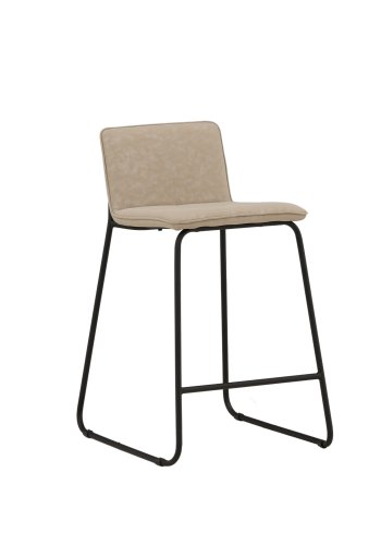 VENTURE DESIGN Bisbee barkrakk, med ryggsttte og fotsttte - beige mikrofiber og svart stl