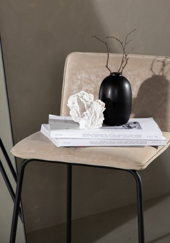 VENTURE DESIGN Bisbee barkrakk, med ryggsttte og fotsttte - beige mikrofiber og svart stl