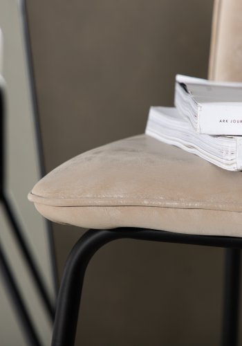 VENTURE DESIGN Bisbee barkrakk, med ryggsttte og fotsttte - beige mikrofiber og svart stl