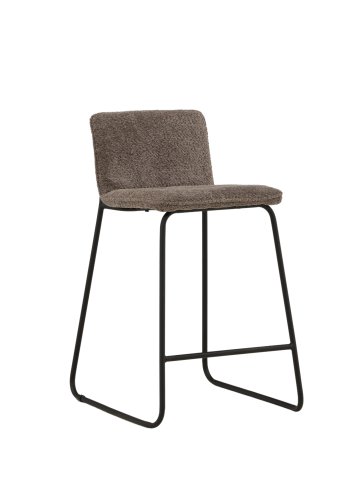 VENTURE DESIGN Bisbee barkrakk, med ryggsttte og fotsttte - mrkegr mikrofiber og svart stl