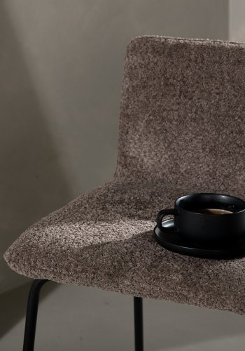 VENTURE DESIGN Bisbee barkrakk, med ryggsttte og fotsttte - mrkegr mikrofiber og svart stl