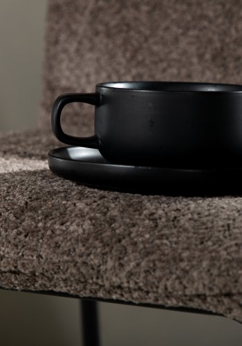 VENTURE DESIGN Bisbee barkrakk, med ryggsttte og fotsttte - mrkegr mikrofiber og svart stl