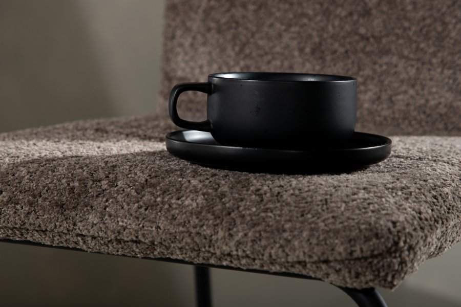 VENTURE DESIGN Bisbee barkrakk, med ryggsttte og fotsttte - mrkegr mikrofiber og svart stl