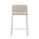 VENTURE DESIGN Bisbee Barhocker, mit Rückenlehne und Fußstütze – beigefarbener Bouclé-Stoff und Stahl