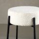 VENTURE DESIGN Tucson barstol, med fotsttte - hvit bouclé-stoff og sort stl