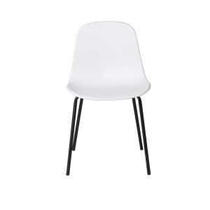 VENTURE DESIGN Arctic spisebordsstol - hvid plastik og sort metal