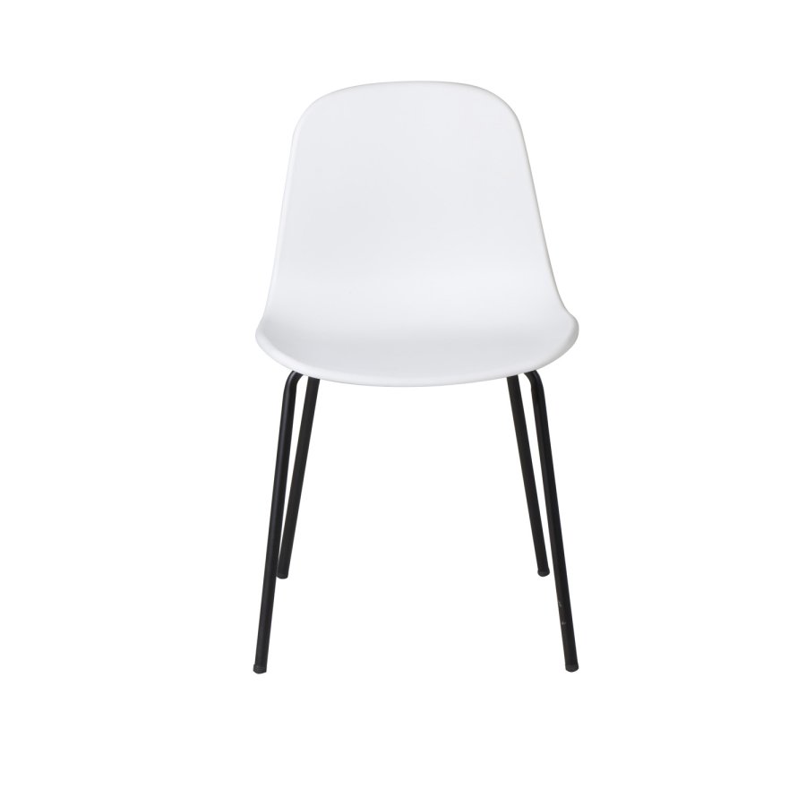VENTURE DESIGN Arctic Esszimmerstuhl – weißer Kunststoff und schwarzes Metall